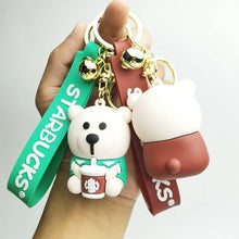 Load image into Gallery viewer, 3D Starbucks Coffee Bear Keychain - Tinyminymo
