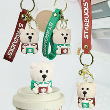 Load image into Gallery viewer, 3D Starbucks Coffee Bear Keychain - Tinyminymo
