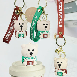 3D Starbucks Coffee Bear Keychain - Tinyminymo