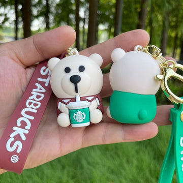 CuteDIYgifts Cute Starbucks Keychain Bear - Car Keychain - Starbucks Cup - Coffee Lover - Airpod Keychain - Cute Starbucks Frappuccino * Cute Keychains