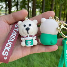 Load image into Gallery viewer, 3D Starbucks Coffee Bear Keychain
