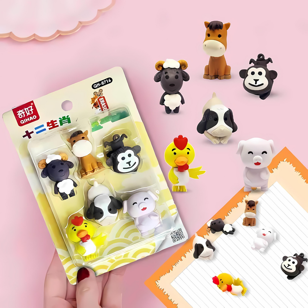 Chinese Zodiac Eraser Set - Tinyminymo