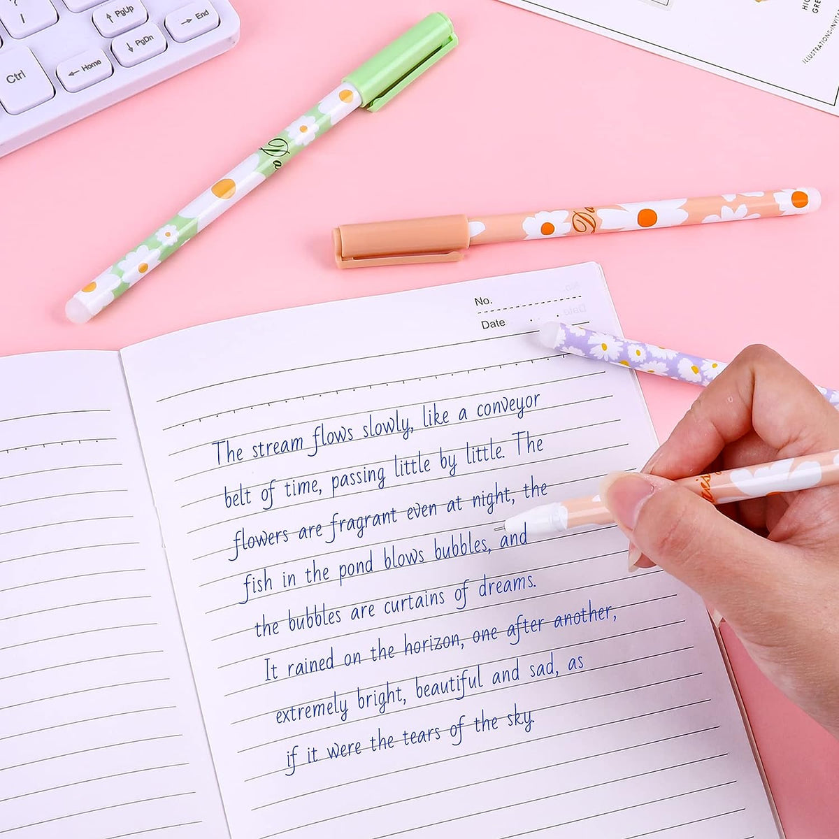 Erasable Flower Gel Pen Set Online In India