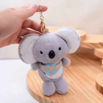 Linen Teddy Bear Keychain Pendant, Plush Teddy Bear Keychain