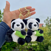 Load image into Gallery viewer, Plush Panda 3D Keychain - Tinyminymo
