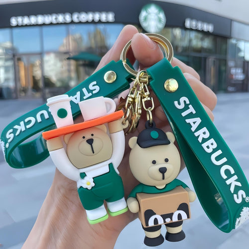 Starbucks Employee Bear 3D Keychain - Tinyminymo