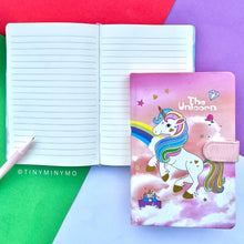 Load image into Gallery viewer, Unicorn Notebook with Snap Lock - Tinyminymo
