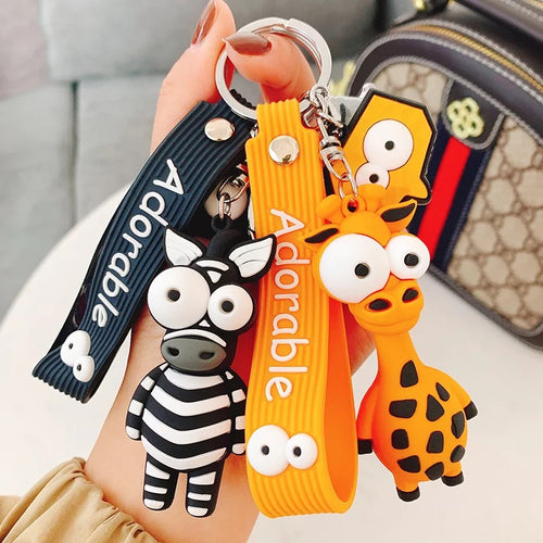 Adorable Giraffe and Zebra 3D Keychain - Tinyminymo