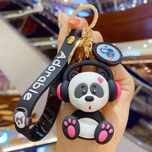 Load image into Gallery viewer, Adorable Panda with Headphones 3D Keychain - Tinyminymo
