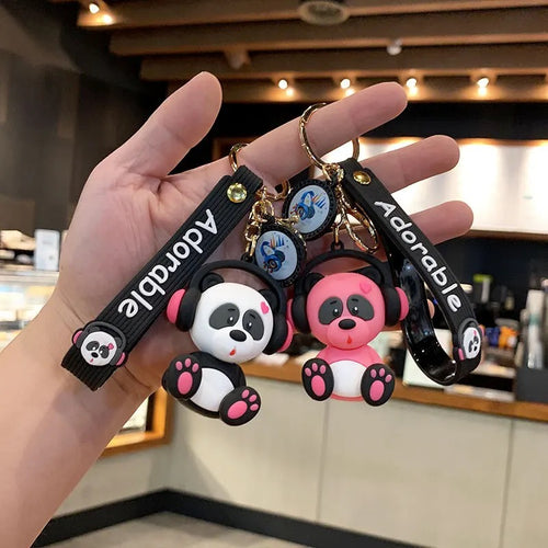 Adorable Panda with Headphones 3D Keychain - Tinyminymo