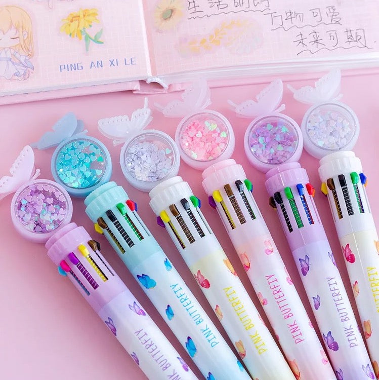 Cute Butterfly Confetti 10 in 1 Pen Online in India