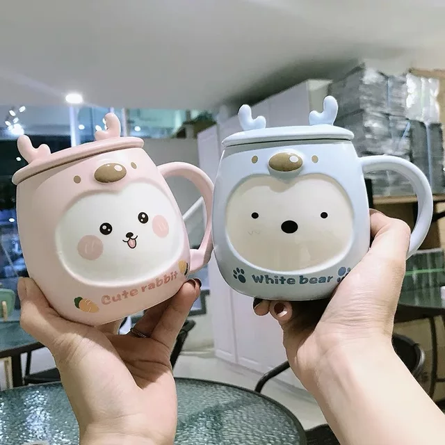 Buy Cute Animal Ceramic Mug with Phone Stand | Online from Tinyminymo