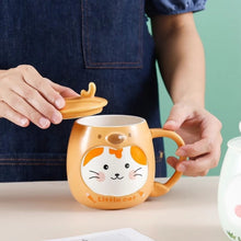 Load image into Gallery viewer, Cute Animal Ceramic Mug with Phone Stand - Tinyminymo
