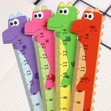 Load image into Gallery viewer, Dinosaur Wooden Ruler - Tinyminymo
