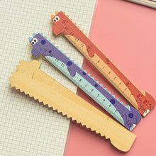 Load image into Gallery viewer, Dinosaur Wooden Ruler - Tinyminymo
