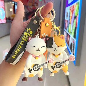 Kawaii Kitty with Guitar 3D Keychain - Tinyminymo