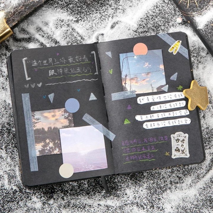 Kawaii Notebook - Starry Sky Black Page Online In India