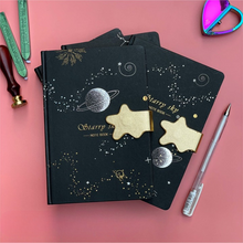 Load image into Gallery viewer, Kawaii Starry Sky Black Page Notebook - Tinyminymo
