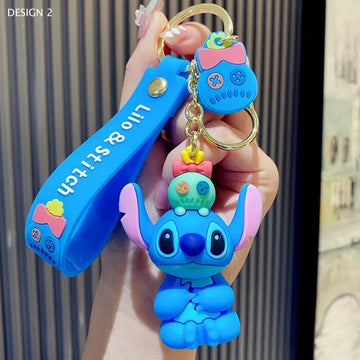 Cute 3D Lilo and Stitch Keychain Online