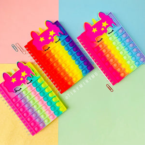 Rainbow Unicorn Pop It Notebook - Tinyminymo