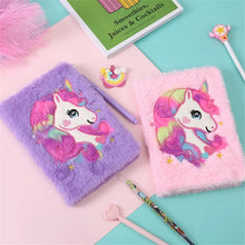 Load image into Gallery viewer, Magical Unicorn Plush Diary
