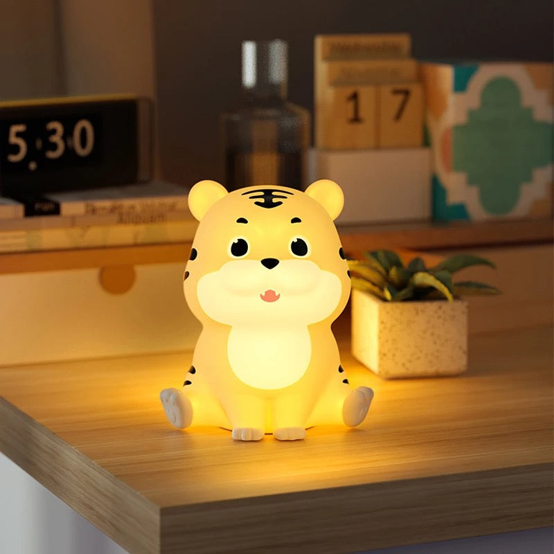 Cute Sitting Tiger Silicone Night Light Online In India