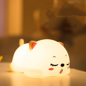 Sleeping Kitty Silicone Night Light - Tinyminymo