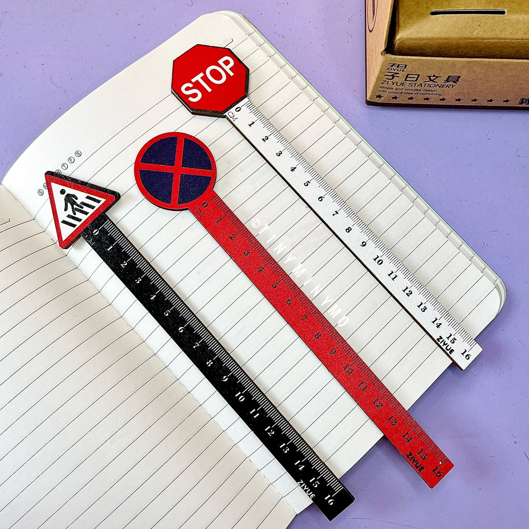 Traffic Sign Wooden Ruler - Tinyminymo