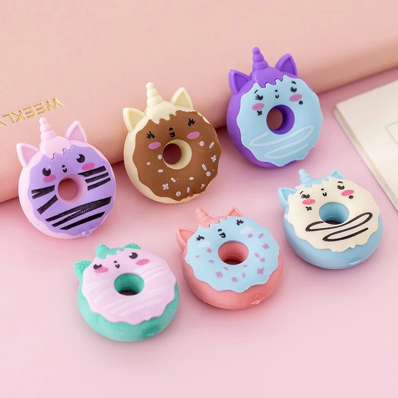 Cute Unicorn Donut Eraser - Set of 6 Online In India