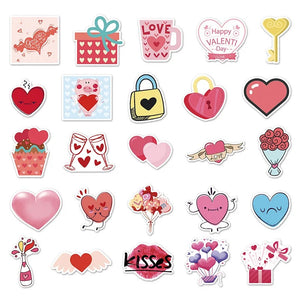 Valentine Stickers - Set of 50 - Tinyminymo